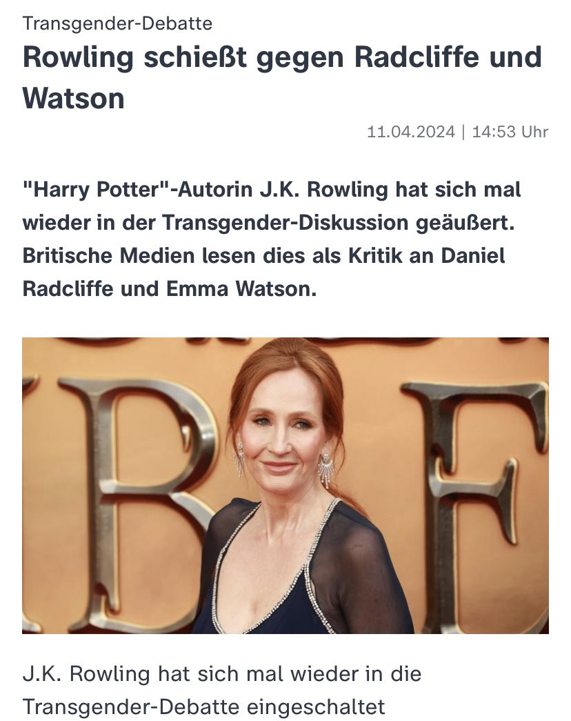 Emma Watson hat sich für Bildungschancen für Mädchen eingesetzt, mit der UNO über Sexualisierung junger Mädchen in den Medien gesprochen & eine Hotline für Menschen eingerichtet, die unter Belästigung leiden. JK Rowling hat 5 Jahre über Transgender getwittert.
Wer die Feministin?