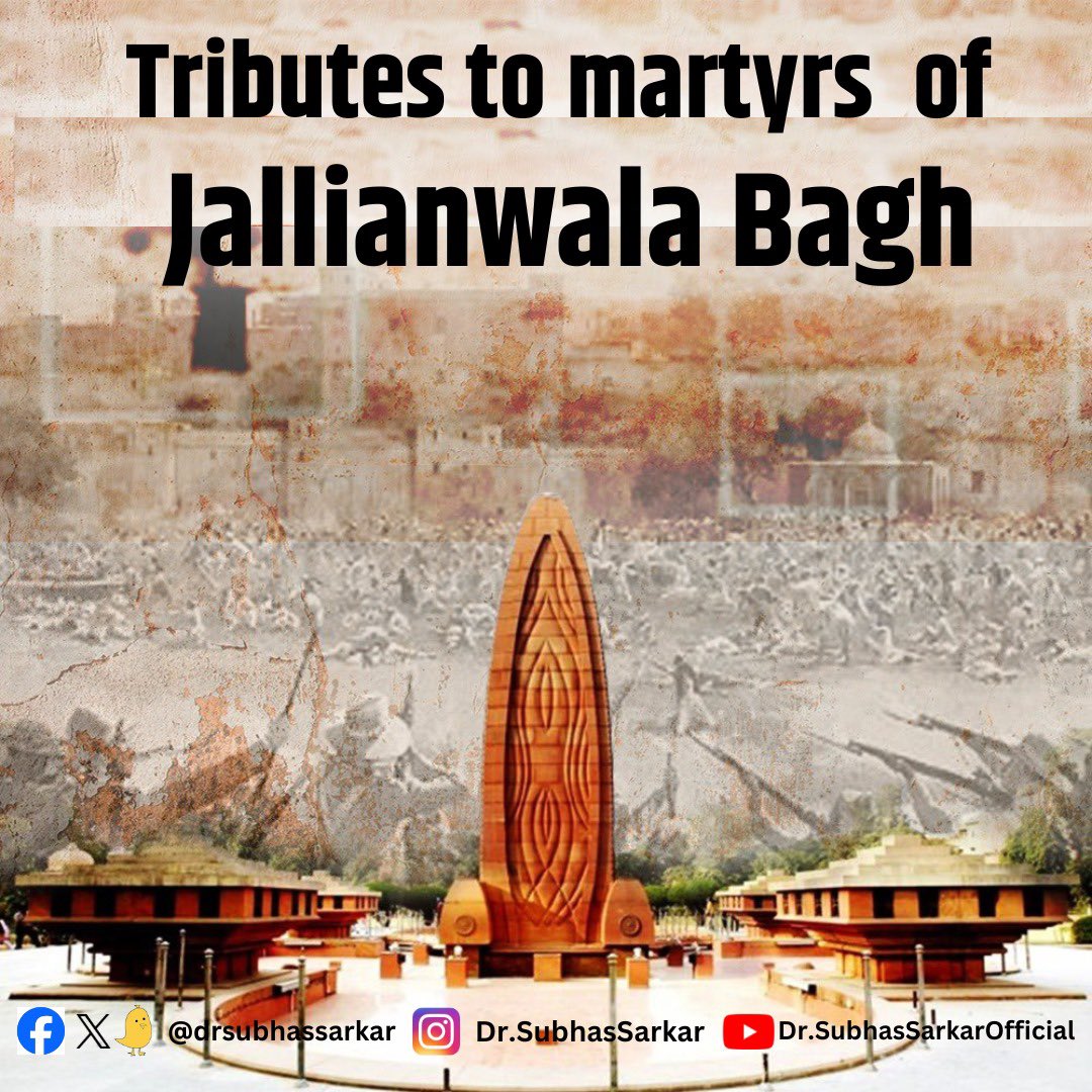 Tributes to martyrs who sacrificed their lives for the freedom of the nation on 13th April 1919, at the Jallianwala Bagh.