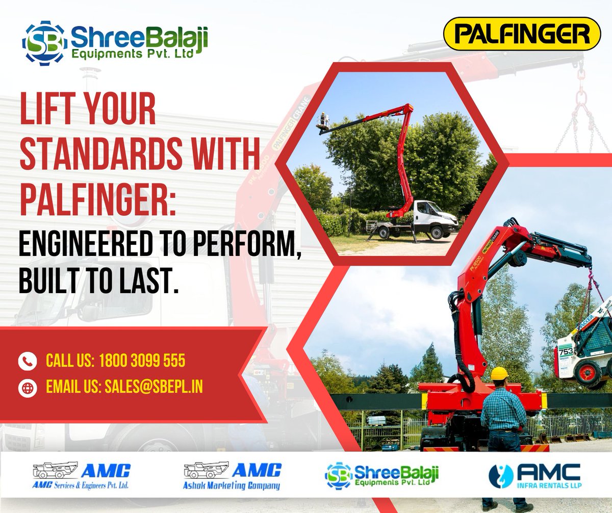 Palfinger: Revolutionizing Your Lifting Solutions!🚀
Its time that you stop worrying as AMC Group has the complete solution to elevate your lifting technology with Palfinger Cranes, Scissor Lifts & Access Platforms. #PalfingerCranes #PalfingerAccessPlatforms #LiftingSolutions