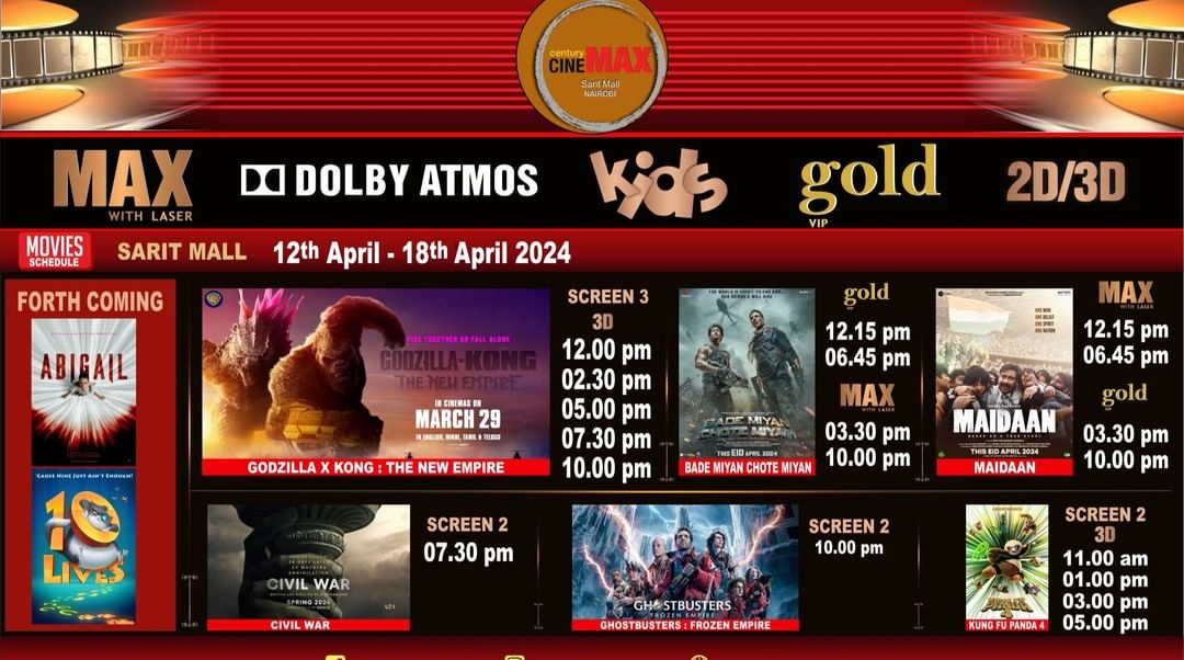 goplacesdigital's tweet image. Schuedule for 12th to 18th April is out for #CenturyMovies, 
Confirm schedule via bit.ly/3xC6xdS
#Sarit#thejunctionmall#tworiverske #GoPlaces #GoPlacesDigital #MarketingGurus
