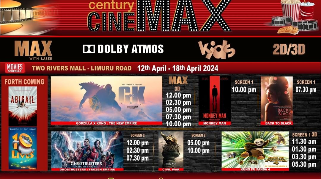 goplacesdigital's tweet image. Schuedule for 12th to 18th April is out for #CenturyMovies, 
Confirm schedule via bit.ly/3xC6xdS
#Sarit#thejunctionmall#tworiverske #GoPlaces #GoPlacesDigital #MarketingGurus