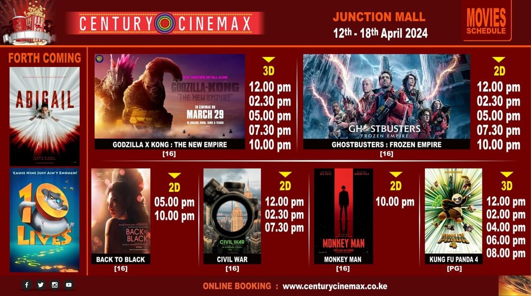 goplacesdigital's tweet image. Schuedule for 12th to 18th April is out for #CenturyMovies, 
Confirm schedule via bit.ly/3xC6xdS
#Sarit#thejunctionmall#tworiverske #GoPlaces #GoPlacesDigital #MarketingGurus