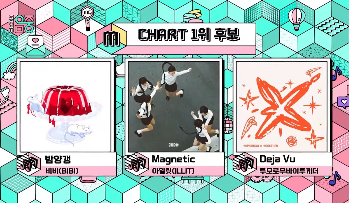 TXTCHART_KR's tweet photo. "Deja Vu" is nominated for 1st Place in Music Core. #TXT_DejaVu READY WITH LIVE VOTING!! 😉 https://t.co/5Nzr1jV7nw