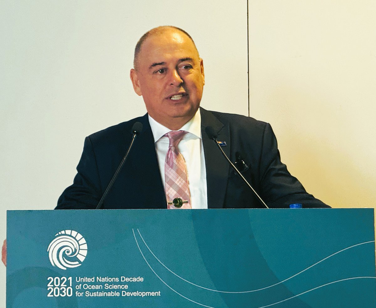 PacOceanComm's tweet photo. On the final day of the @UNOceanDecade Conference, Pacific Islands Forum Chair #CookIslands Prime Minister Mark Brown led #Pacific discussions in #ocean #oceanscience support by @PacOceanComm Dr #FilimonManoni, #PacificCommunity & #OPOC
#UNOcean.
@forumsec @spc_cps https://t.co/1nvc5BZAFU