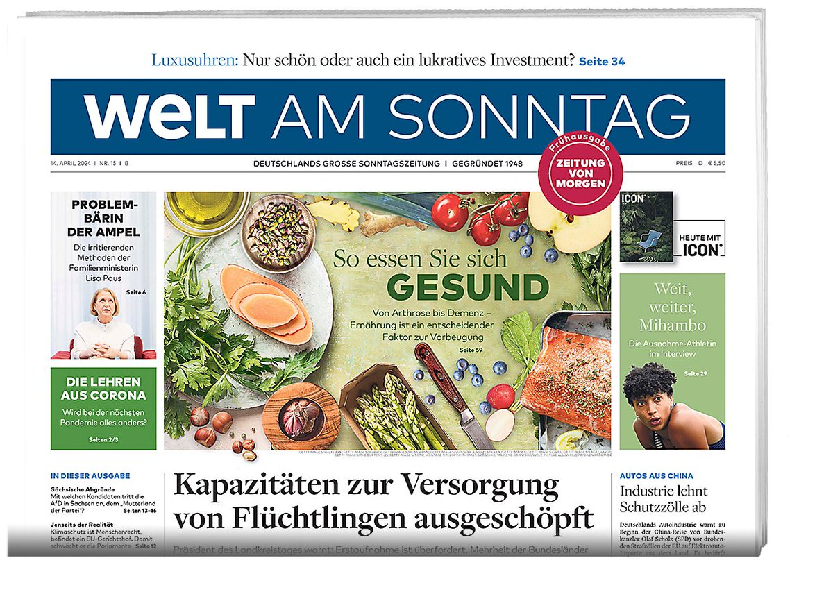 Die neue #WELTAMSONNTAG – jetzt bei Ihrem Zeitungshändler oder hier im E-Paper: epaper.welt.de