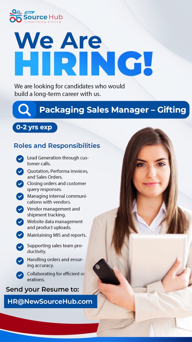 Packaging sales Manager-Gifting
#jobs #hiring #newsourcehub #corporategifting #customgifts #corporategifting #personalizedgifts #CorporateGifting #EmployeeGifting #GiftIdeas #EmployeeRecognition #GiftHampers #Brandedfeatures #customgifts #corporategifting #personalizedgifts