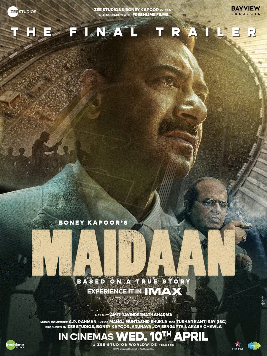 Those who are not watching #Maidaan starring Superstar #AjayDevgn in cinemas will miss it as lifetime, they are not missing a movie but .. 👉 Missing THE BEST ( no, not one of the best but the best) act ever performed by any actor in the history of our cinema. Balraj sahani ji,…