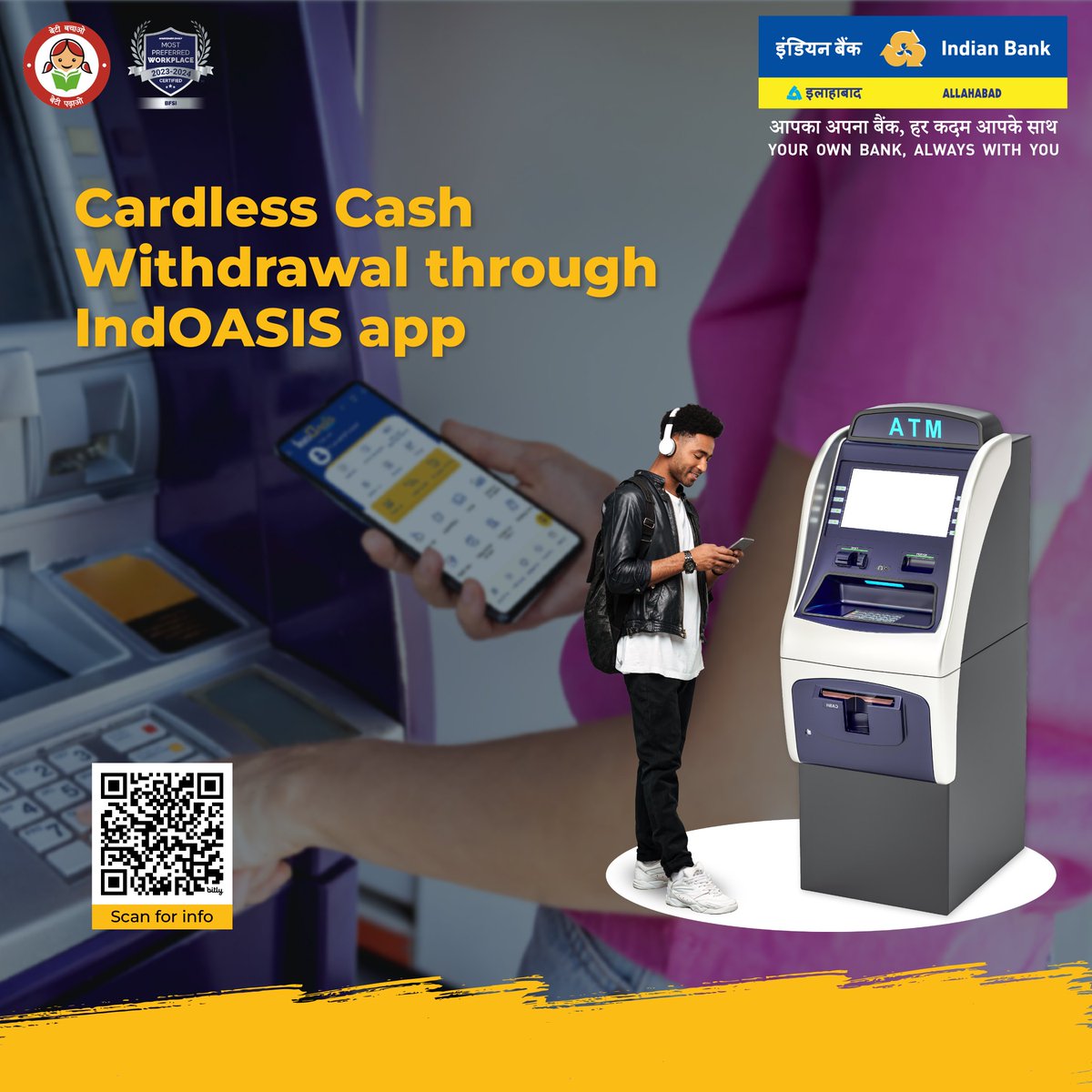 Forgot to carry your card? No problem. With Cardless Cash Withdrawal through the IndOASIS app, access your funds through any Indian Bank ATM, anytime, anywhere, hassle-free.

Know More : bit.ly/IB_indoasis
#IndianBank 
@DFS_India