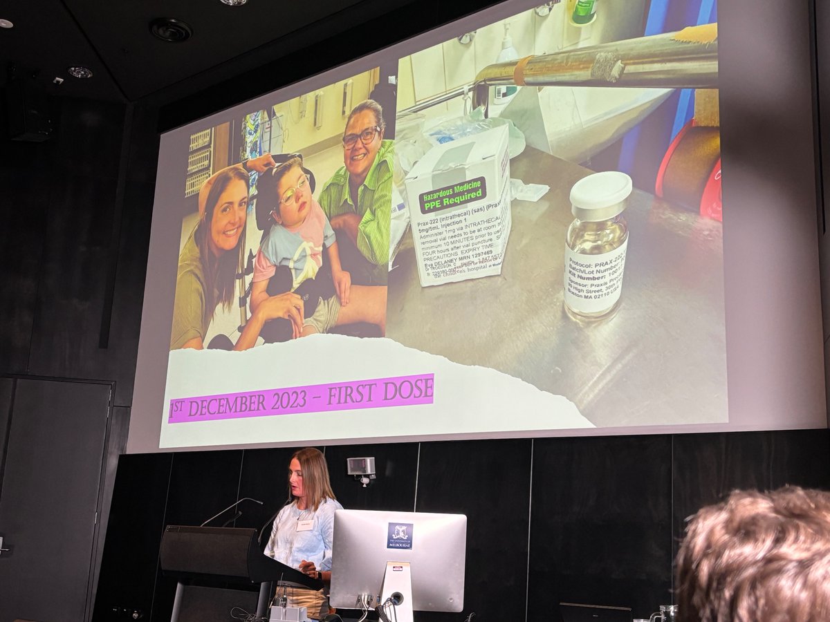 Photo of Eva Delaney the day she received her first dose of the SCN2A ASO in Sydney Australia. Not a dry eye in the room! #SCN2A #cureSCN2A #raredisease @PraxisMedicines