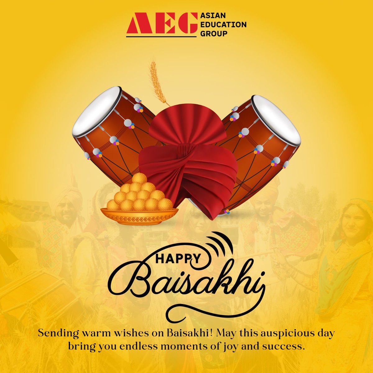 aegnoida's tweet photo. Asian Education Group celebrates the joyous festival of #Baisakhi as the fields sway with the rhythm of the wind and the skies paint a canvas of vibrant colors. May this auspicious day brings you prosperity, success, and endless blessings. 

#baisakhi2024 #aeg  #ABS #ASB #ALC https://t.co/XWmlP3Xl2j