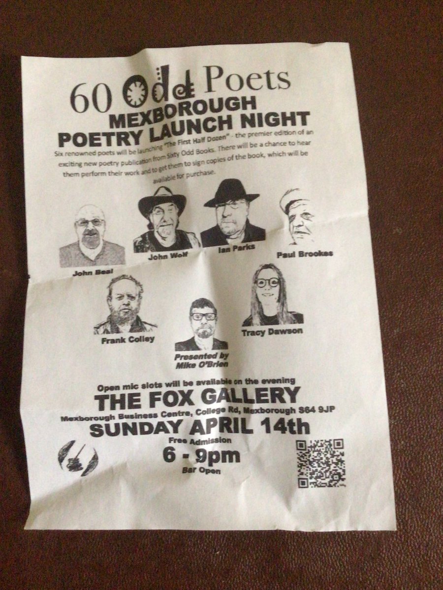 Interesting looking gig in the poetry hub that is Mexborough tomorrow night.