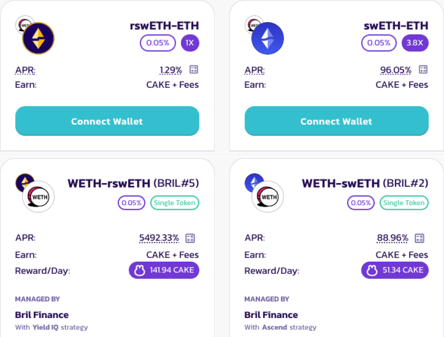 PancakeSwap's tweet photo. ✨ Many opportunities with @swellnetworkio on PancakeSwap

🧑‍🌾 rswETH-ETH and swETH-ETH Farms here https://t.co/Vp9gupAbRj

🏦 rswETH-ETH and swETH-ETH Position Manager vaults here https://t.co/Sr1Y0j2vec

👀 Oh, and Swell L2 is accepting pre-deposits now https://t.co/VuZcirFuXA https://t.co/PWUaqr1Ces