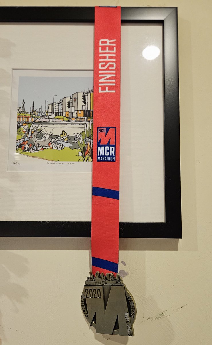 My one and only <a href="/Marathon_Mcr/">Manchester Marathon</a> finishers medal. Received as part of the "in your own time" challenge in 2020.

Now back out to finish prep in Altrincham for tomorrow!