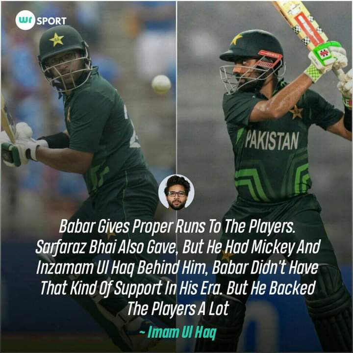Imam ul-Haq says that Babar Azam did not receive strong support like Sarfaraz Ahmed.

Thoughts on this statement? 🤔
