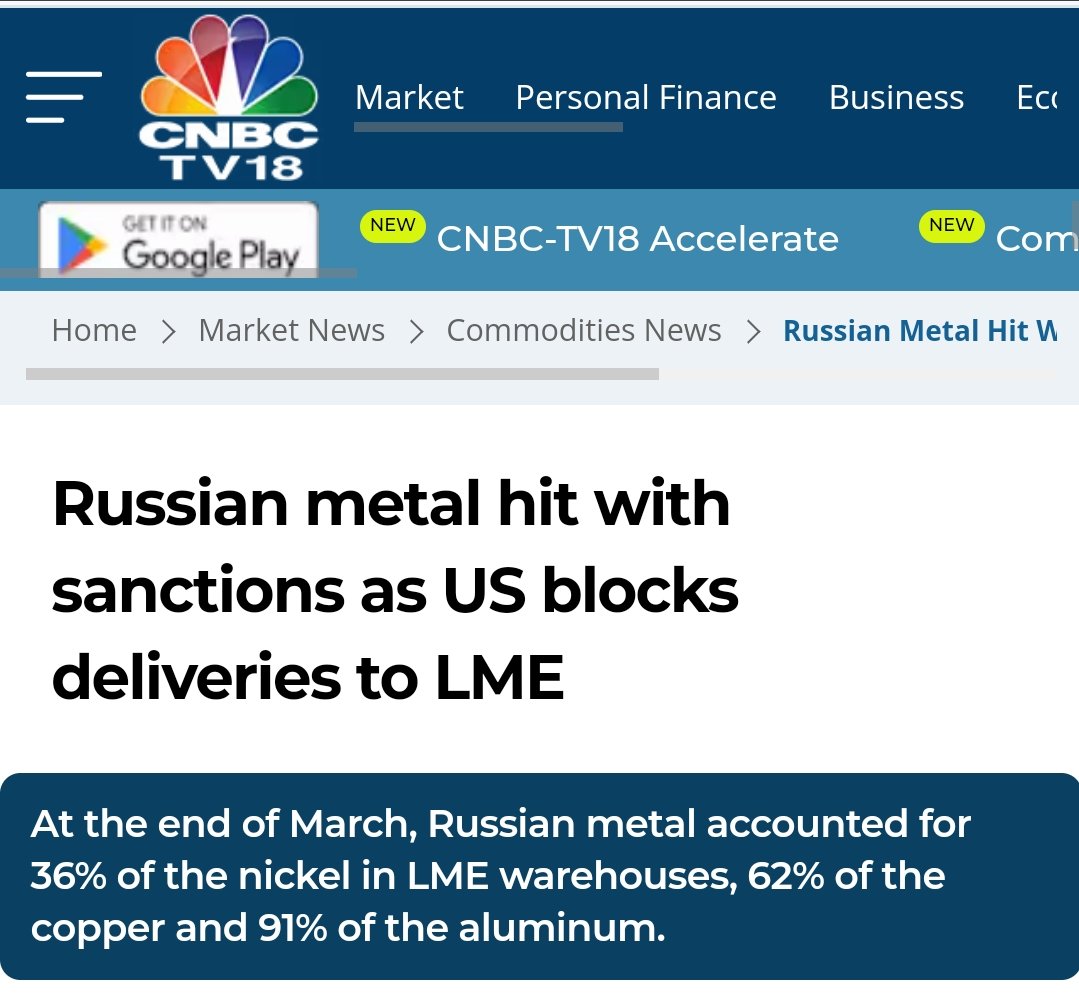 Sanction on Russian metal by US and UK  
Stock in focus
🔹Hindustan copper #hindcopper 
🔹NMDC #NMDC 
🔹National aluminium #nalco 
🔹Vedanta #vedl #vedanta 
🔹Jindal saw #jindalsaw
🔹 Jindal stainless