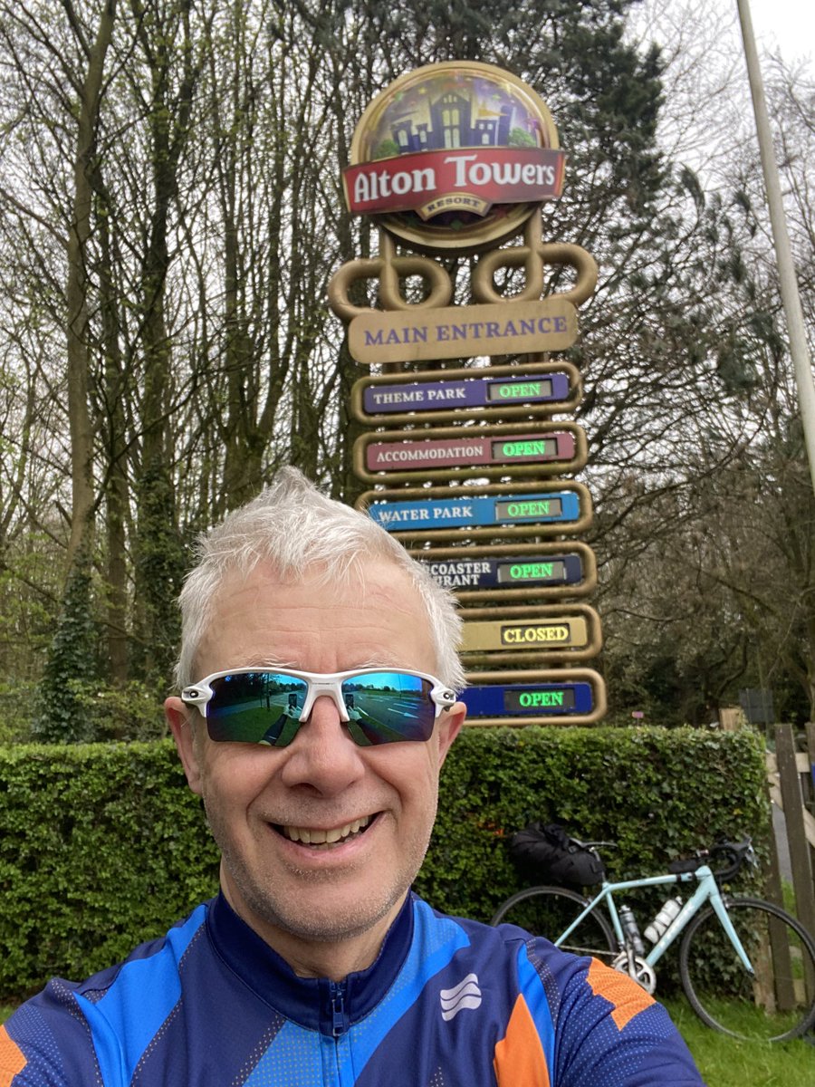 Premier pedal challenge 17 day 2 is under way 9 miles completed challenging climbs ahead on route to @ManCity 🚴‍♂️ passing rollercoaster @ Alton Towers on route to the next one that is the famous hatters premier league survival rollercoaster COYH 🧡👏🙂 justgiving.com/team/markpremi…
