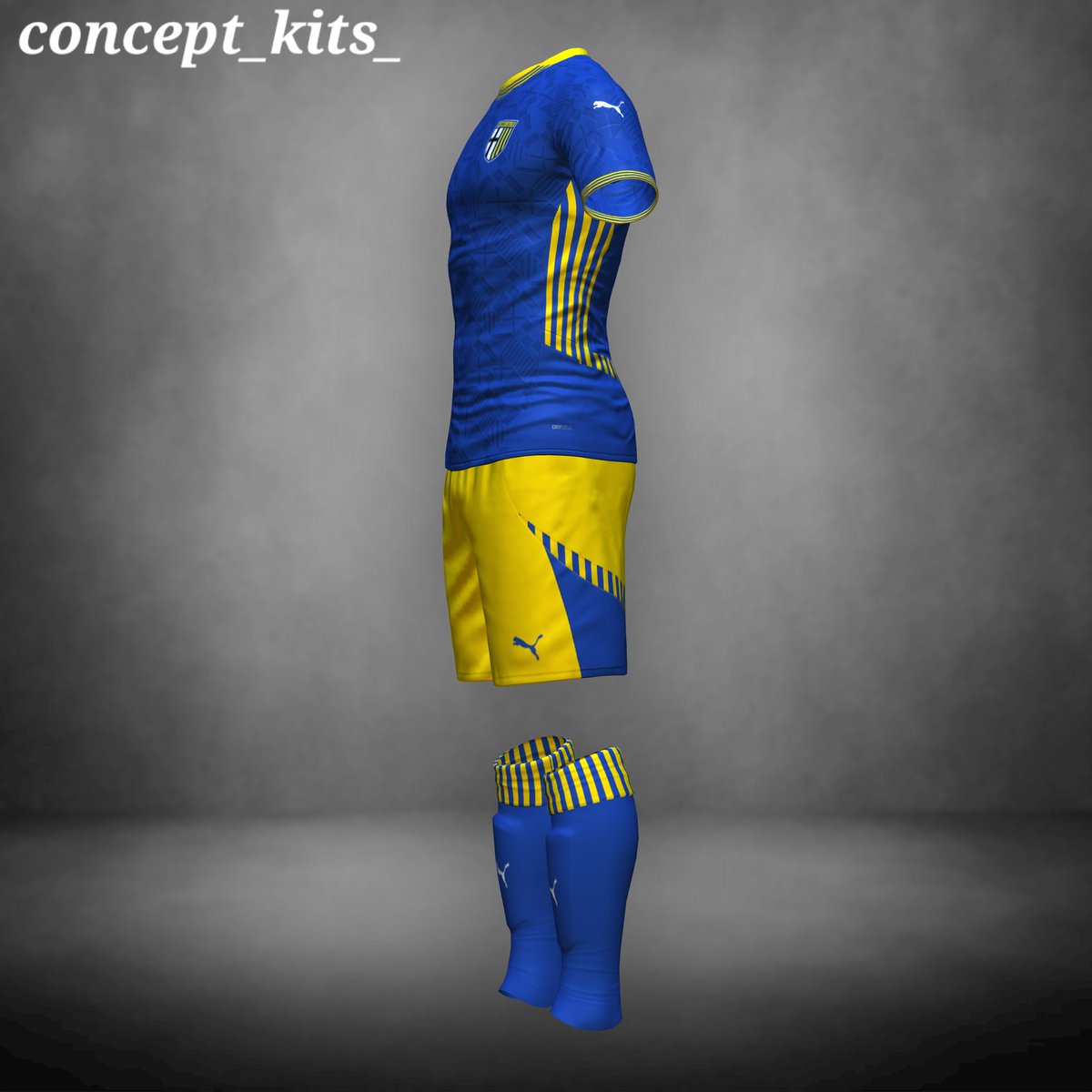 Concept @1913parmacalcio kit by @pumafootball #conceptkit #designkit #kitdesign #conceptdesign #conceptkits #design #designfootball #fifa22 #fifakitcreator #parma #parmacalcio #parma1913 #parmafc #crociati #gialloblu #enniotardini #ParmaCalcioFantasy @Fanzclub_Parma