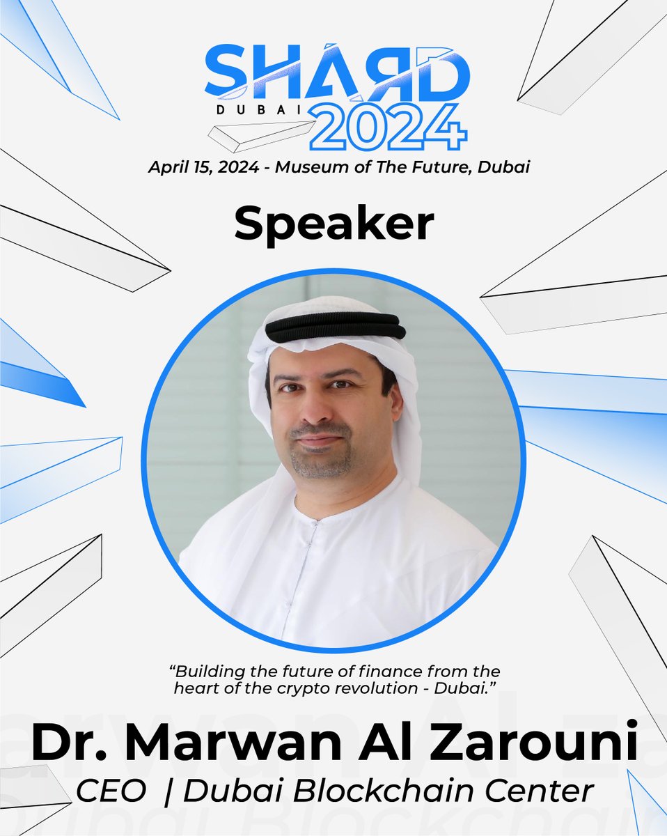 Dr. Marwan, CEO of Dubai Blockchain Center, joins #ShardDubai @drmarwan presence in @ShardDubai fortifies Dubai Blockchain Center's position at the forefront of shaping the future of finance within the global crypto revolution. ️ Secure you spot: lu.ma/ebx5k86r