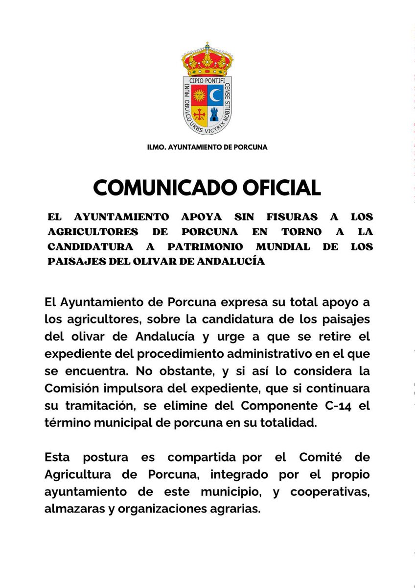 JcHueso's tweet photo. @agropopular buenos días desde Porcuna ( Jaén) . Seguimos negándonos a la candidatura del Patrimonio Mundial de los Paisajes del Olivar de Andalucía https://t.co/TrVJWf4S9C