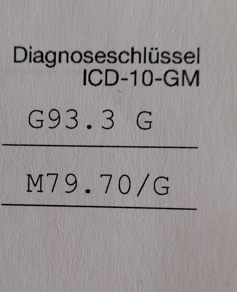 So, jetzt habe ich es auch schriftlich. Ich habe die volle A...karte. 😖 
#MECFS #Fibromyalgie