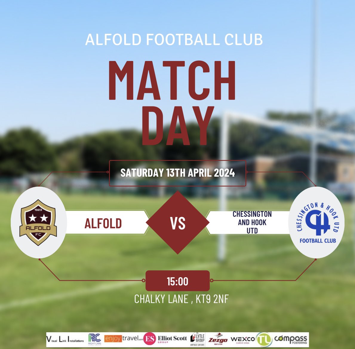 TODAYS MATCH: We are away today to @CHUFC ! Come down and Support the lads⚽️ 🆚 @CHUFC 🏟️ Chalky Lane, KT9 2NF 🗓️Saturday 13th April 🕛15:00 KO ⚽️#UTF