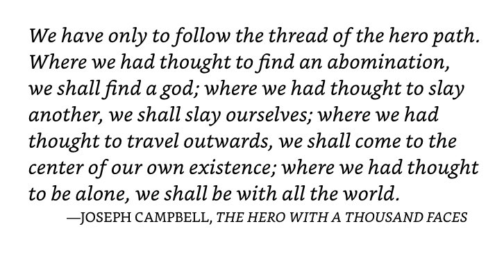 Wise words from the master of myth Joseph Campbell youtu.be/s28rwnz18j4?fe… #FollowYourBliss Thanks to everyone that opened doors for me this week. In particular: @FloraSCooper @MrsSHC @sendcogirl @Markfinnis @parry_vivien @UCTribe @NarrativeAlc @CathCathkitchen @DavidHareCoach