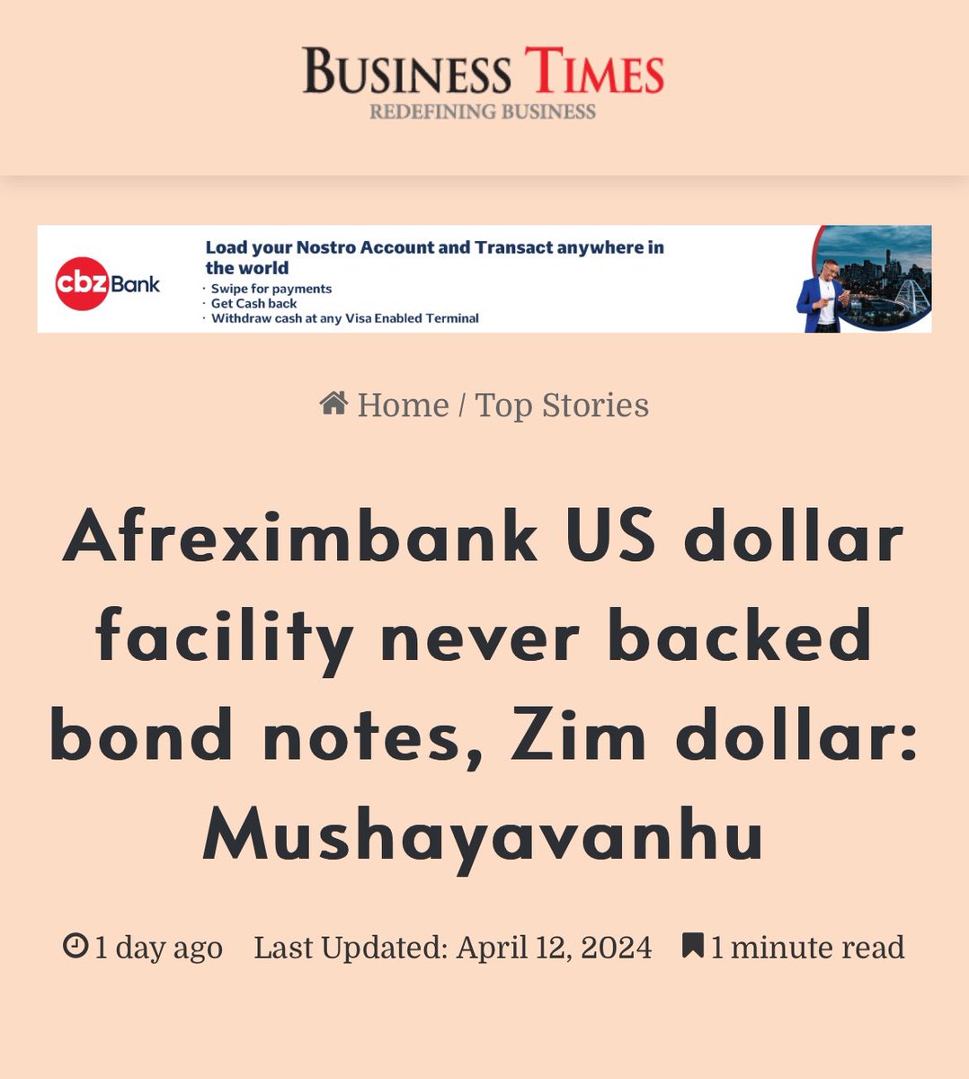 🟣In 2016, Governor Mangudya told us there was a US$200 million Afreximbank facility backing his bond notes. Today, Governor Mushayavanhu says the Afreximbank facility never backed bond notes. Which one of them is lying? We need new leaders.🇿🇼