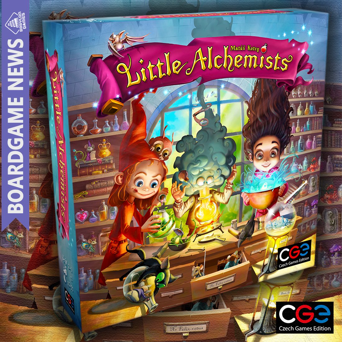 Little Alchemists by @czechgames  

📐: Matúš Kotry
🎨: David Cochard, Štěpán Drašťák, František Sedláček
🧍: 2-4 players
⏱️: 15-30 min

boardgamegeek.com/boardgame/4188…

#boardgames #juegodemesa #geek #meeple #brettspiele #game #graplanszowa #jeuxdesociete #boardgame #ボードゲーム