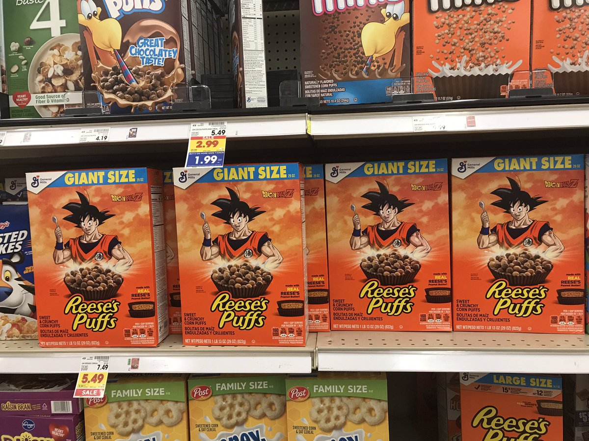 Ended up seeing this at the store today. Would Goku actually like Reese’s Puffs?