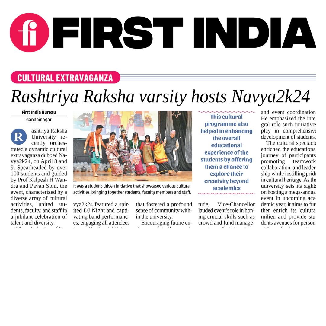 thefirstindia's tweet photo. Rashtriya Raksha varsity hosts Navya2k24

More: https://t.co/oDqpLPGm9A

#RajasthanNews #RajasthaNewspaper #EnglishNewspaper #FirstIndia #FirstIndiaNewspaper https://t.co/u02F26ryuE