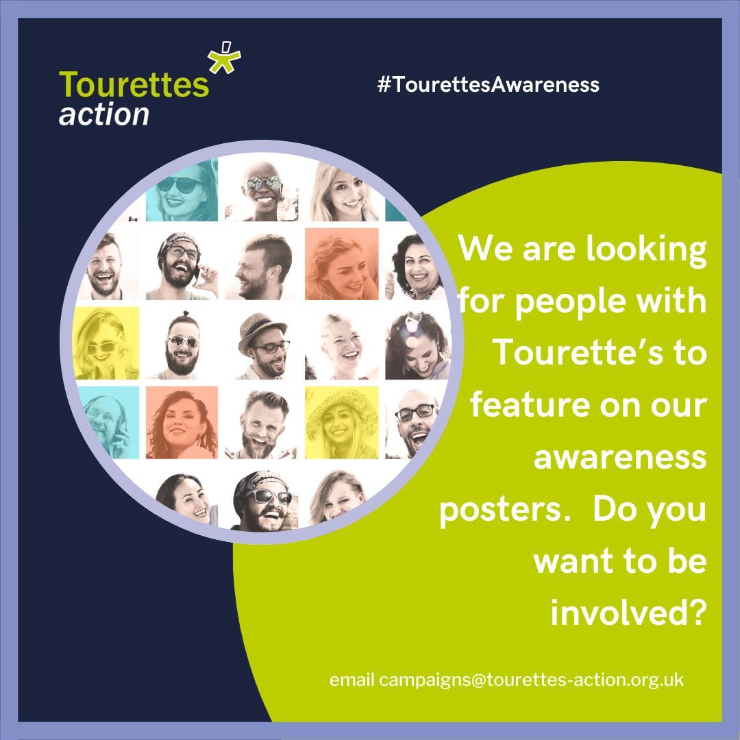 We are working to finalise this years #TourettesAwareness campaign Looking for 4 individuals with #Tourettes & are seeking a diverse representation Photoshoots in London on the 22nd April If interested email campaigns@tourettes-action.org.uk giving name, age, photo of yourself