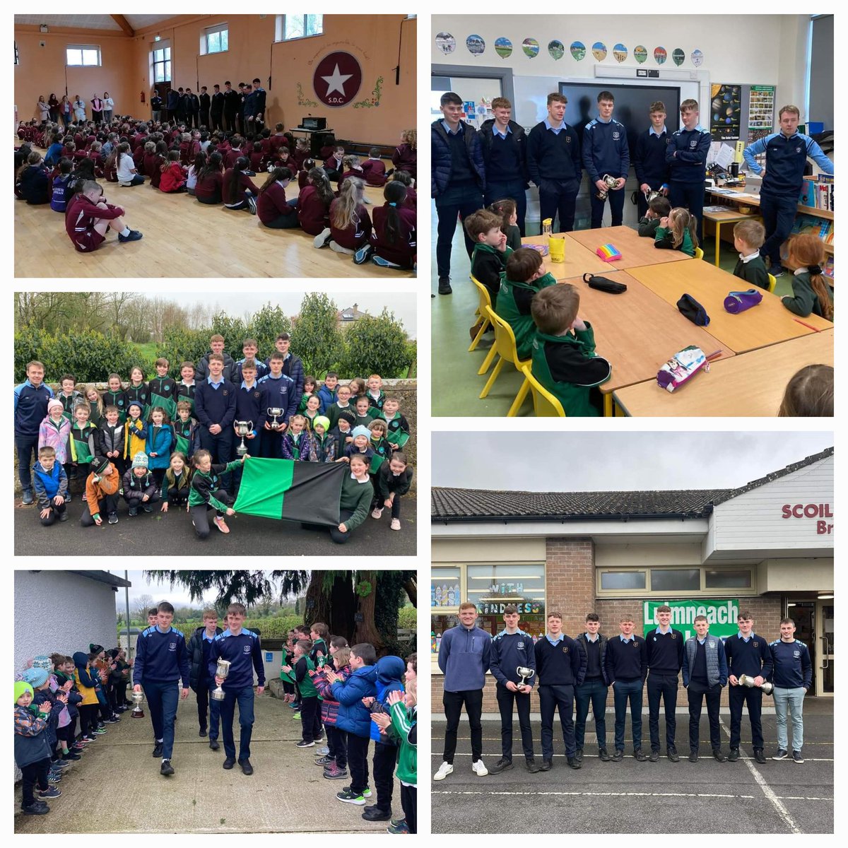 Thank you to @CnsGlenroe and @scoildeancussen for the rapturous welcome we received for our All-Ireland hurling winners yesterday! We had a fantastic day chatting with the stars of the future and answering their fantastic questions! 🏆🟦✨️