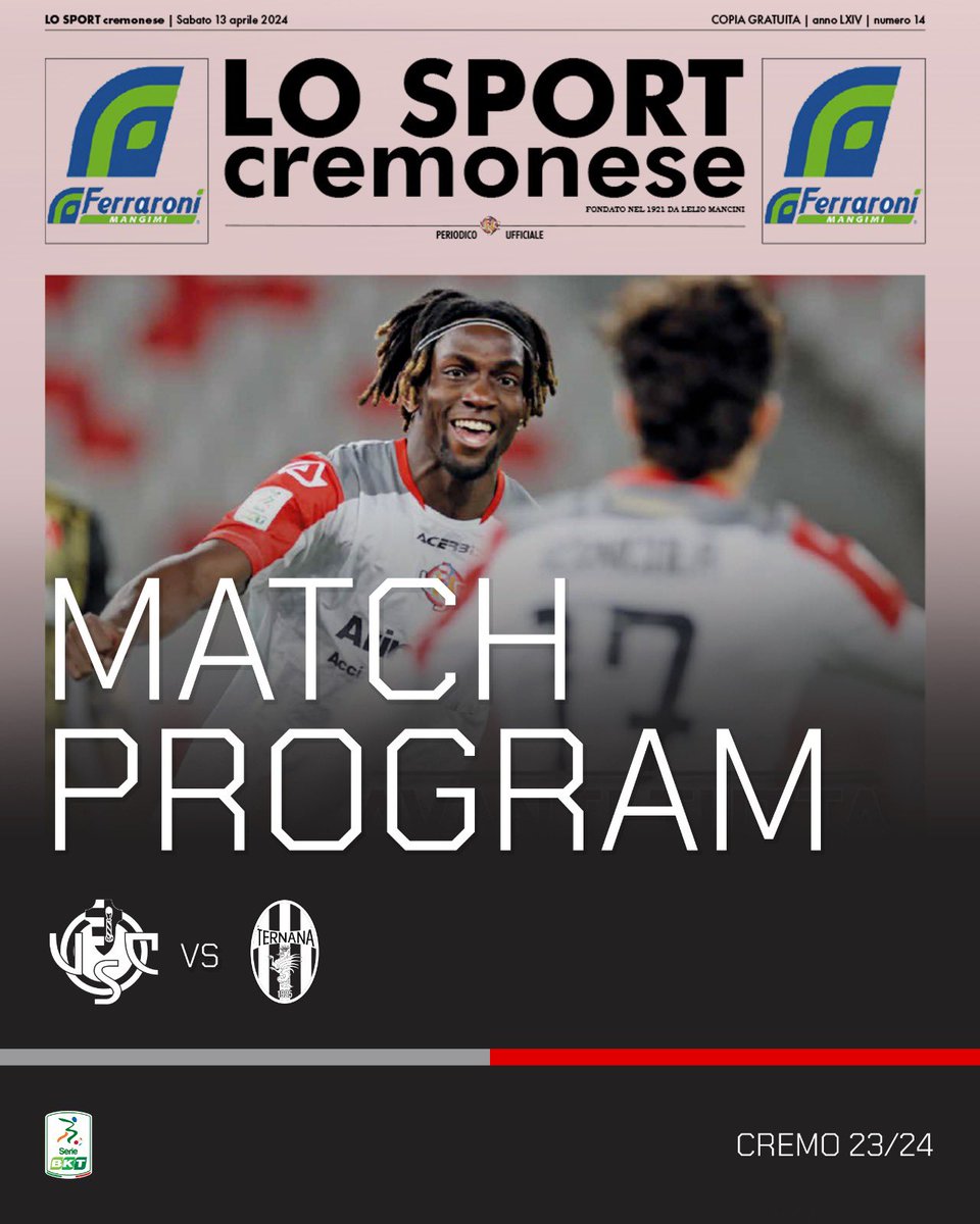🏆 Serie BKT
🔜 #CremoneseTernana 
📄👉 il match program losportcremonese.it/home 🩶❤️ 

#AmarsiAncora #forzagrigiorossi #daiCremo #seriebkt #CreTer