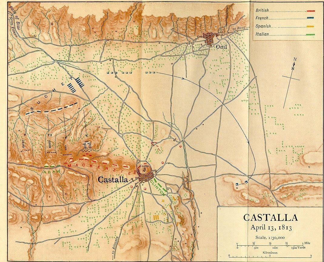 Battle of Castalla fought #OnThisDay 13 April 1813 An Anglo-Spanish-Sicilian force under Lieutenant General Sir John Murray defeated Marshal Suchet's Army. Murray's troops successfully repelled a series of French attacks on their hilltop position, causing a French retreat.