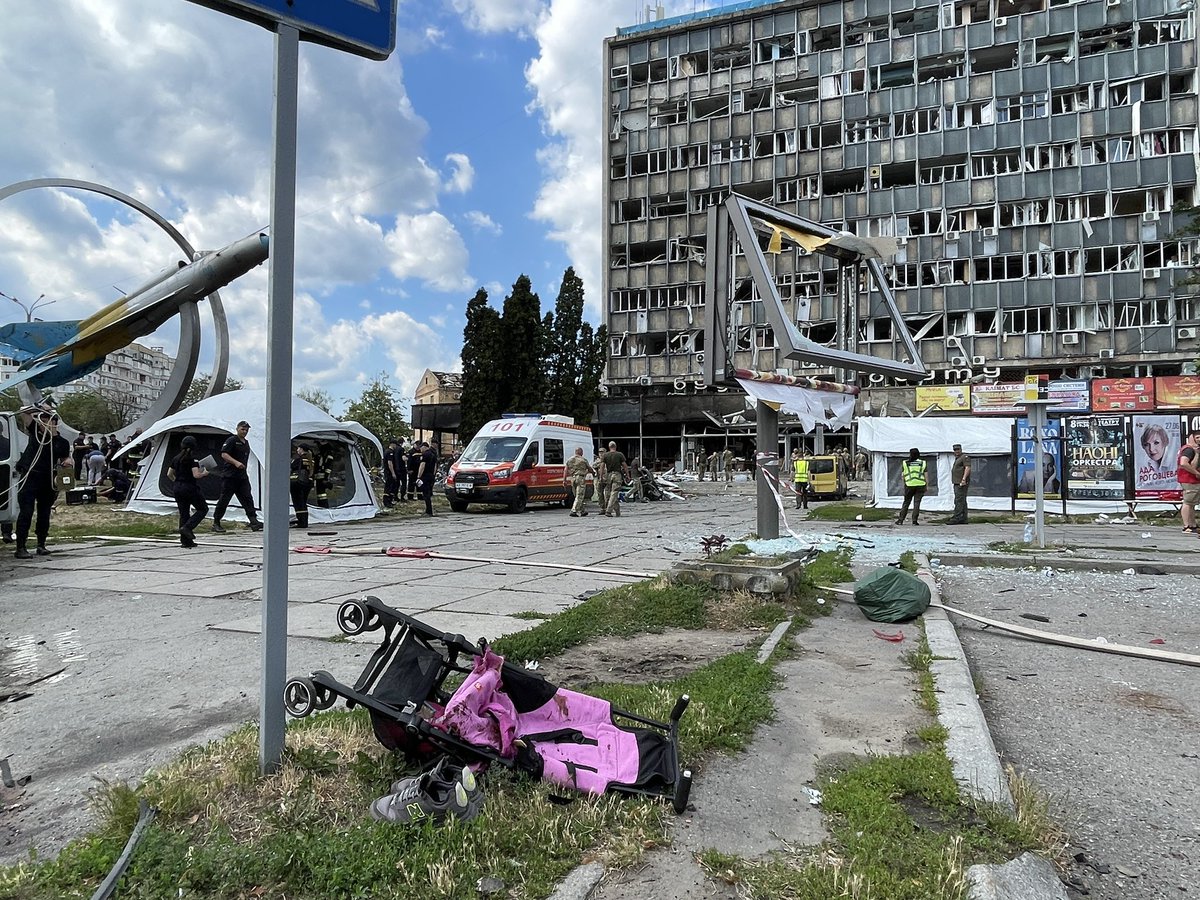 When people try to police Ukrainians' anger over slow support and broken promises, burn this image into your retinas. This beautiful 4-year old soul was taken from us when russia bombed a special needs centre. That's her stroller. Her name was Liza Dimitrieva. This was nearly…