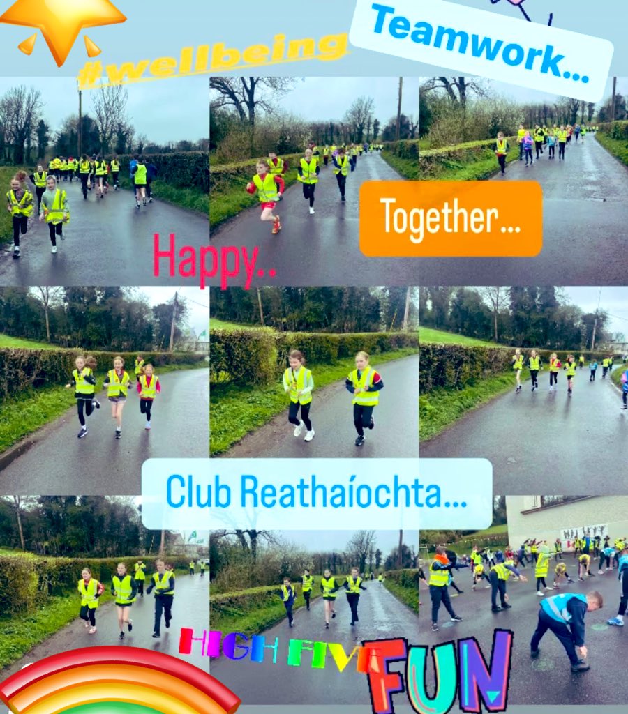 scoilbhrideNS's tweet photo. 🙌🏻❤️Club Reathaíochta ❤️🙌🏻 Our whole school running club still going strong,unbelievable teamspirit &amp; encouragement of each other👏💯participation-well done children.🤩#wellbeing #growinginconfidence #fun @thedailymile_ie @ActiveFlag @niallmoyna @Irishheart_ie @HSEschoolsteam https://t.co/qsOgfVKGt5