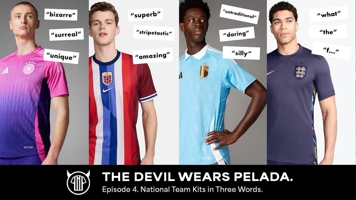 We're recording episode 4 of The Devil Wears Pelada this weekend, and we'll be reviewing LOADS of recently launched national team kits... but using only three words each. Want to review a shirt in similar fashion? Leave us a comment below...