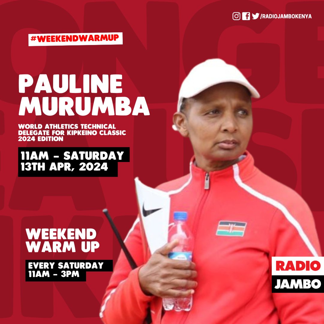 Pauline Murumba ndiye atakuwa mgeni wetu leo ndani ya #WeekendWarmUp saa tano. Iwapo una swali kwake, tuma ujumbe kwa 22494 #KituoChawakenya