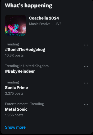 just as #/terfswereright came it was immediately replaced with more pressing matters such as Sonic the hedgehog. as god intended.