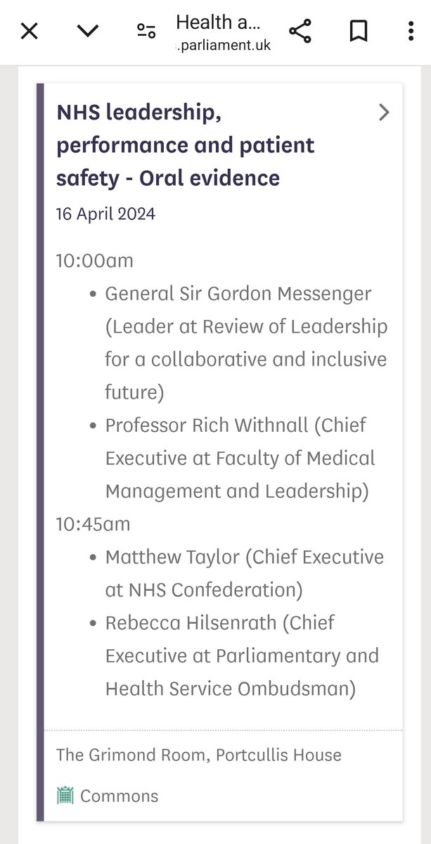 Heading into town for #MJASymposium organised by @mjauk 

'Trust and working with #whistleblowers '

An interesting day ahead of @CommonsHealth NHS Leadership Inquiry first evidence session next Tues, 16 Apr 2024 which has not been widely publicised...Hmm! committees.parliament.uk/committee/81/h…