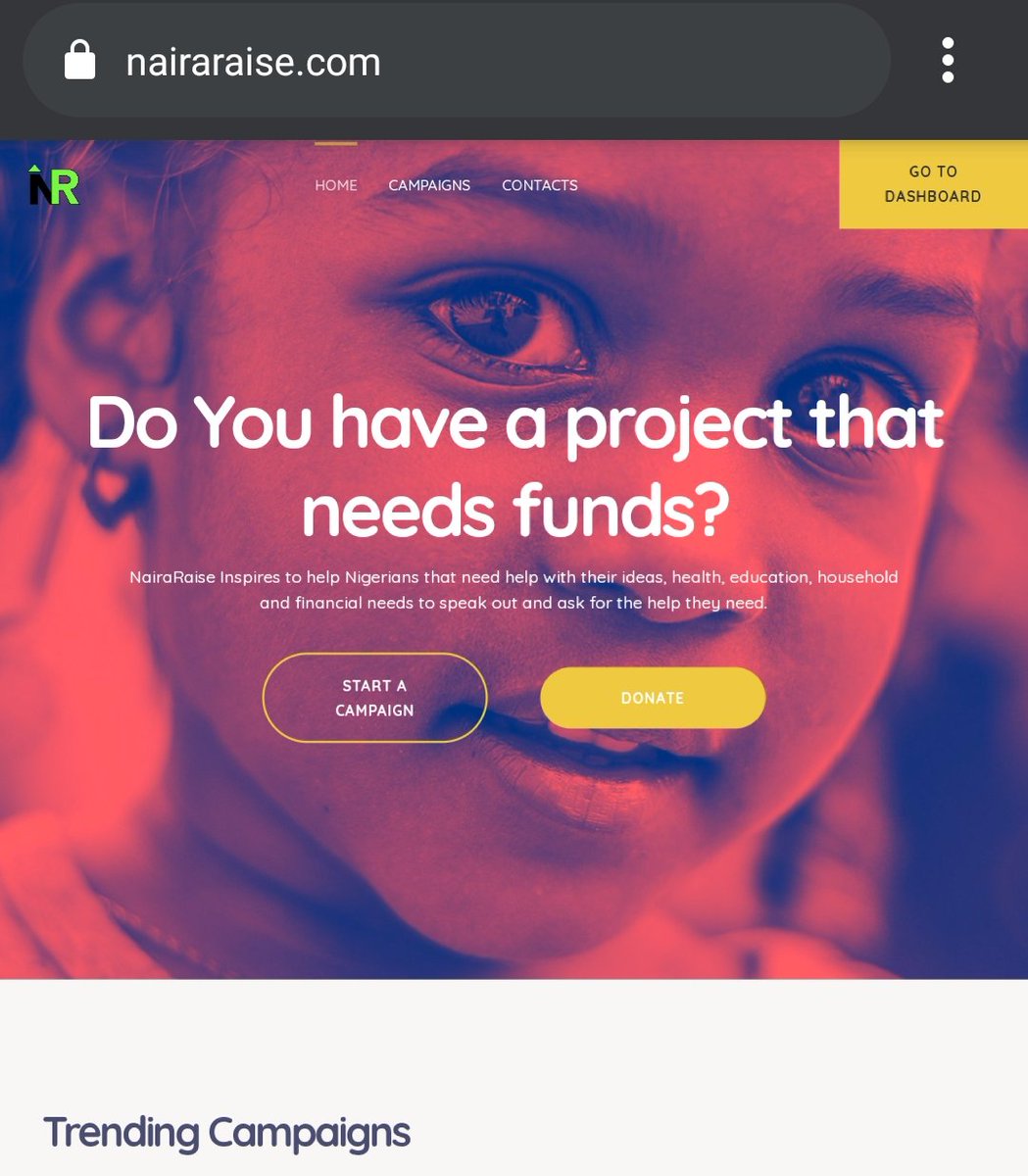 If you have a project that needs public funding, the easiest and most reliable GoFundMe platform in Nigeria today, is Naira Raise! You can create your own campaign all by yourself on nairaraise.com