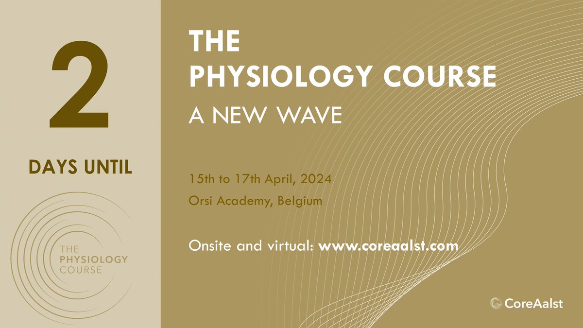 Only 2 days until The Physiology Course 16th edition: A New Wave begins! 🏃🏾‍♂️🏃🏼‍♀️ Excitement is in the air! 🎊 🗓️ April 15-17, 2024 📍 @orsiacademy Belgium. Can't make it in person? This year you can also register to attend VIRTUALLY: coreaalst.com/physiology @bernardBruyne…