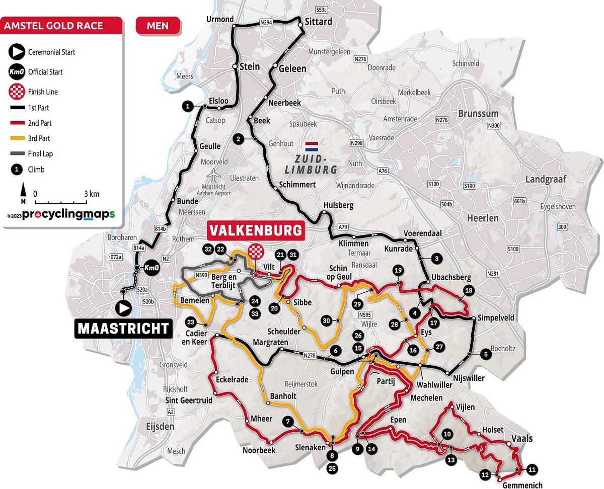 Martin1960's tweet photo. Dit weekend weer de #AmstelGoldRace, in mijn geliefde Zuid-Limburg, waar ik elk weggetje, elke bocht en elke helling in het parcours uit eigen ervaring ken… 😎🚴 Foto’s van respectievelijk #Keutenberg #Maasberg en #Gulpenerberg Slaat Mathieu van der Poel opnieuw toe? https://t.co/FrnegM5swn