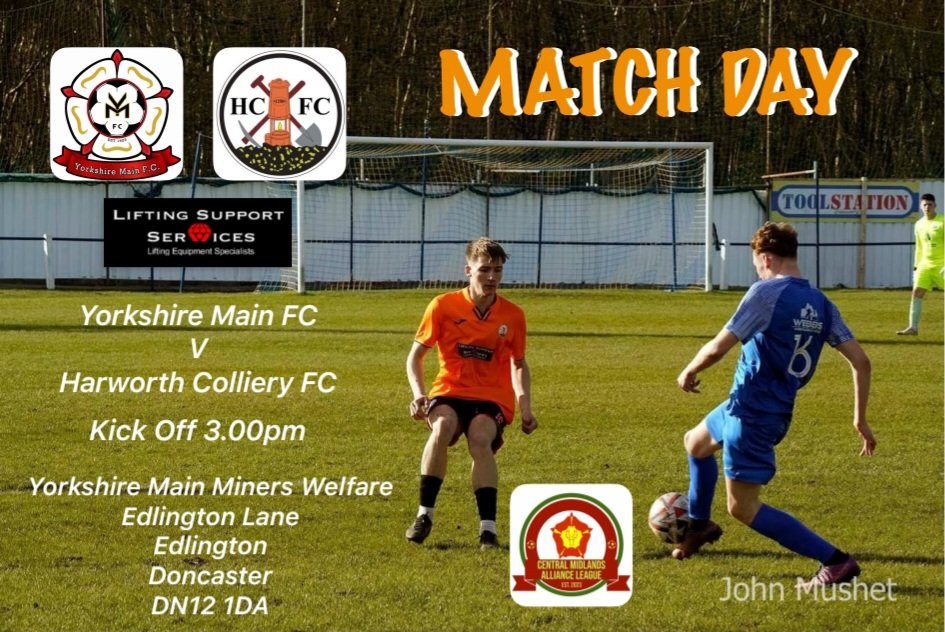 🧡 First Team Away 🖤
🆚 @Yorkshiremainfc
🏆 @CentralMidsAll 
⏰ 3.00pm
🏟 Yorkshire Main Miners Welfare
📍 DN12 1DA
#VivaColliery