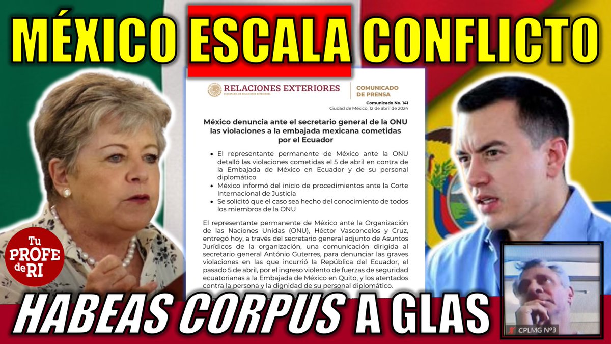 🔴 #MÉXICO ESCALA CONFLICTO VS #ECUADOR EN ORG. INTERNACIONALES. ✍️ HABEAS CORPUS A #GLAS. Pero seguirá preso. ✍️ Van por #Correa. ¿Acusación? 'Traición a la patria'. 🤔 👇 youtube.com/live/qAKWbn6HA…