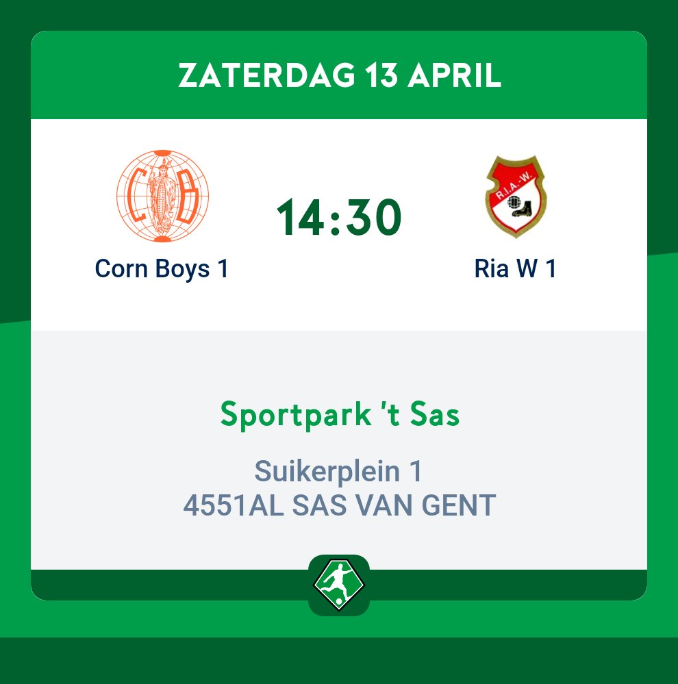⚽️ Matchday ⚽️
Vandaag spelen we echte derby. 
De ☀️ zal van de partij zijn. 
Het 🍺 staat koud.
Onze buren zijn aan een zeer sterke reeks bezig en staan nu op de 3de plaats.
Kom onze boys aanmoedigen, alle support is welkom.
#OneTeamOneFamily
#cornboyssasvangent