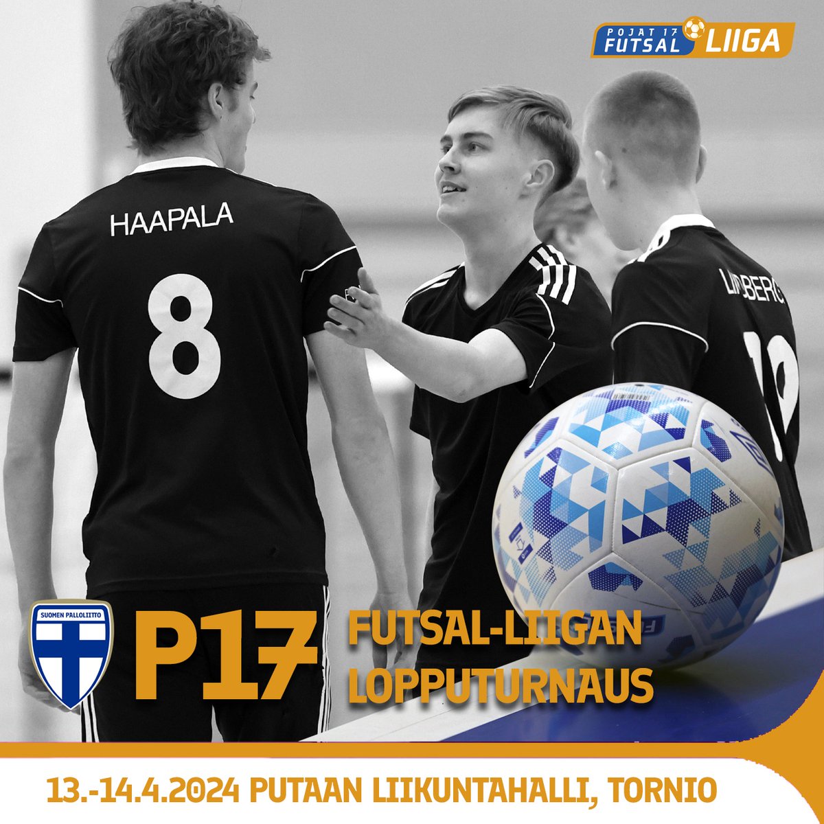 Tänä viikonloppuna ratkotaan P17 Futsal-Liigan mitalit!🥇🥈🥉

Tänään otellaan välierät Pato–GrIFK ja TP-47–FC Halikko, sunnuntaina pronssiottelu ja finaali. Kaikki ottelut lähetetään suorana Palloliiton YouTube-kanavalla⤵️ youtube.com/@Palloliitto19… 📺

#FutsalFi

📷: Kirsi Nummela