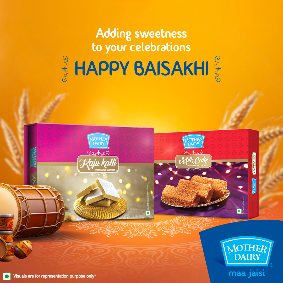 Celebrate the harvest of happiness with our sweet offerings! #HappyBaisakhi #Baishakhi #BaishakhiCelebration #BaishakhiFestival #BaishakhiVibes #BaishakhiSpecial #MotherDairy #MotherDairySweets