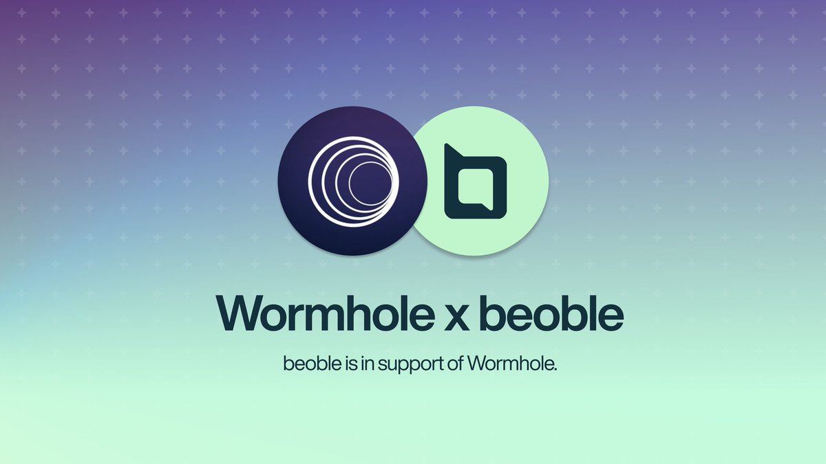 beoble🤝<a href="/wormhole/">Wormhole</a>

We are thrilled to announce that beoble will be joining Wormhole's ecosystem 🕳
More details are coming in a couple of days! 🥳

Stay tuned for exciting updates🔥