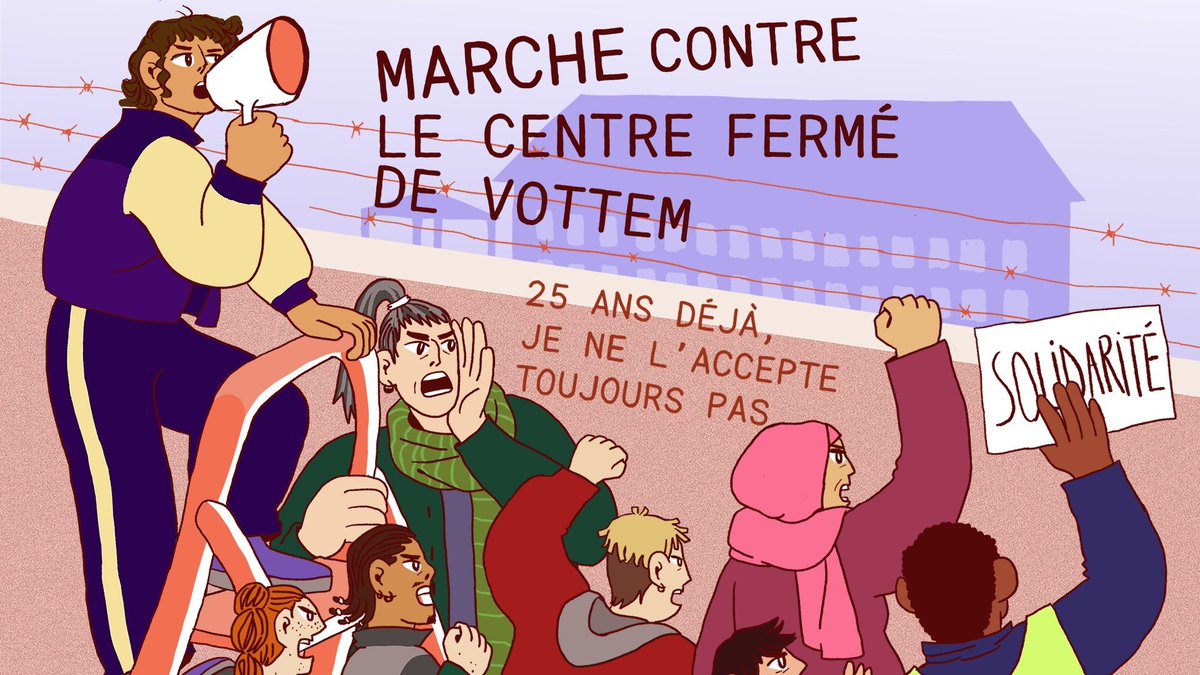 Demain 14 avril tous et toutes à Liège contre les centres fermés?!?! 🔥RDV LE 14 AVRIL - 14h Départ Place Saint-Lambert - 15h Enclos des Fusillés - 16h Devant le centre fermé de Vottem 💥25 ans, Vottem, je ne l’accepte toujours pas